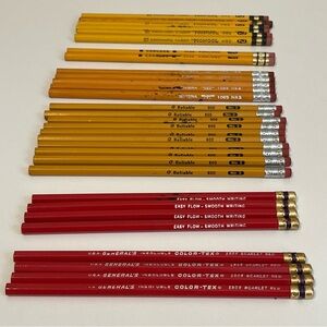 Vintage Pencil Lot Mongol Cascade Riviera Reliable Easy Flow USA Generals Red 31